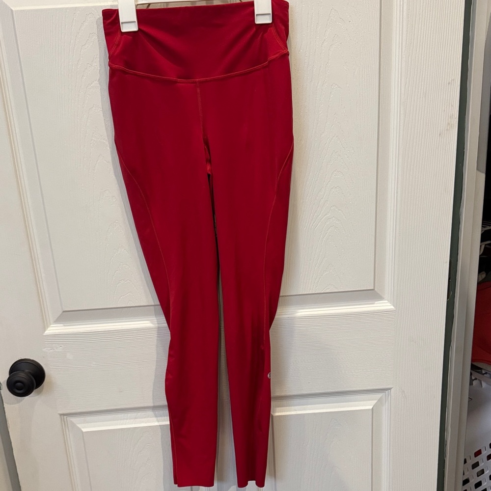 Lululemon Red High-Waisted Leggings